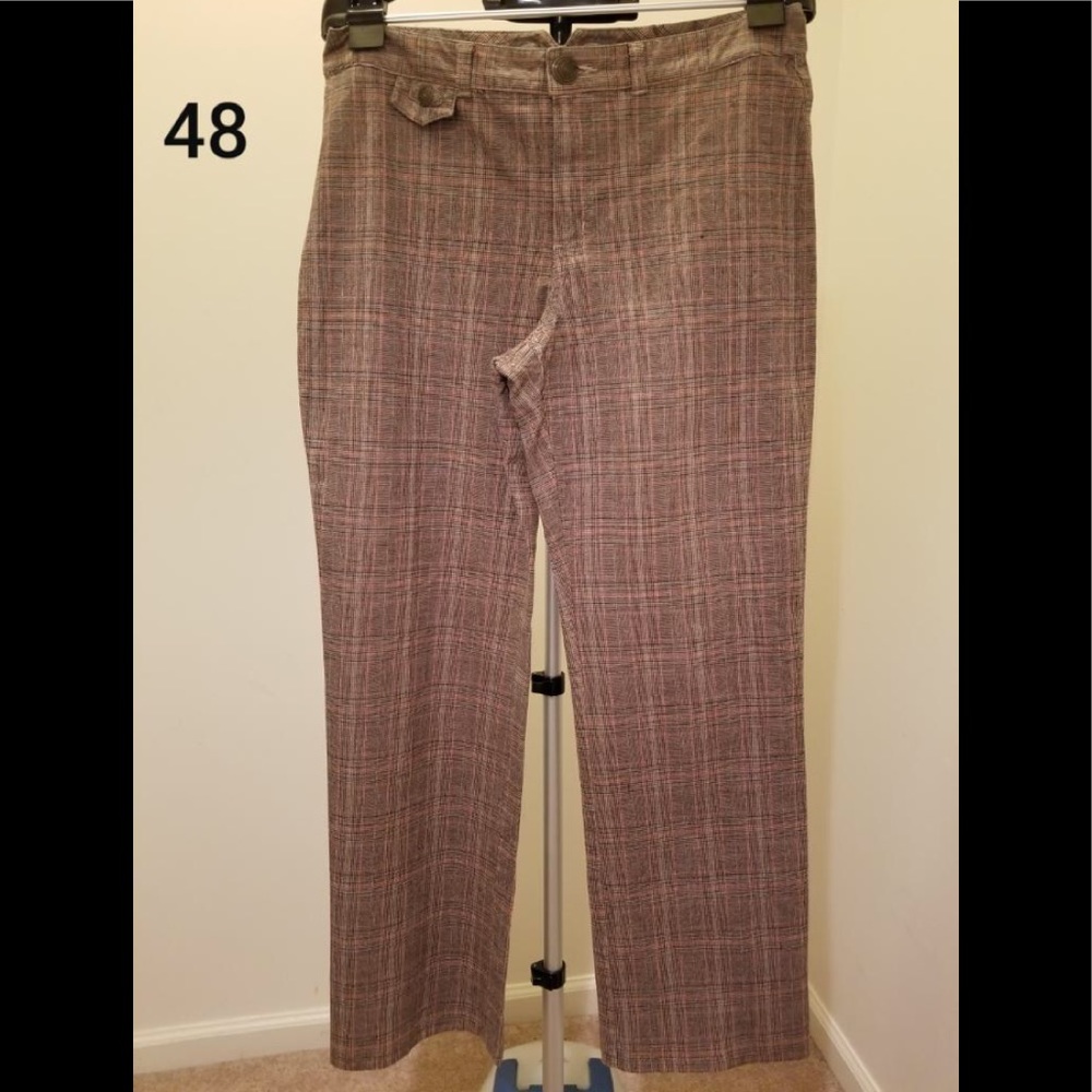 Plaid pants tan & black size 14